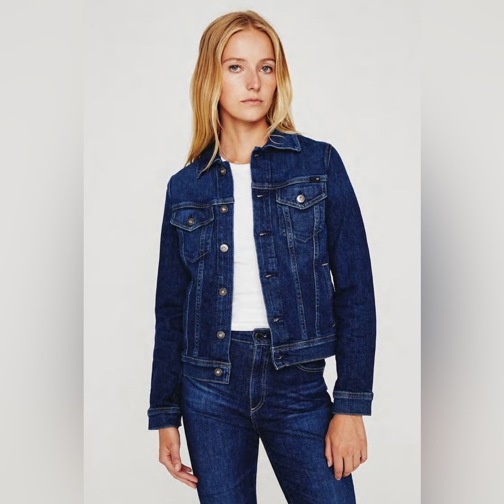 Worn once dark Paige jean jacket with stretch!